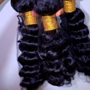 Premium Deep Wave Human Hair Bundle - Black